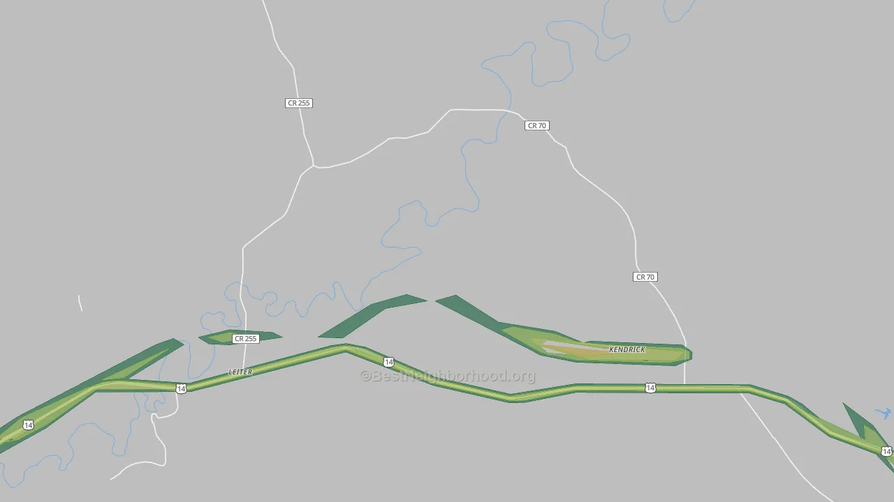 82837, WY Map of Noise Levels in 82837