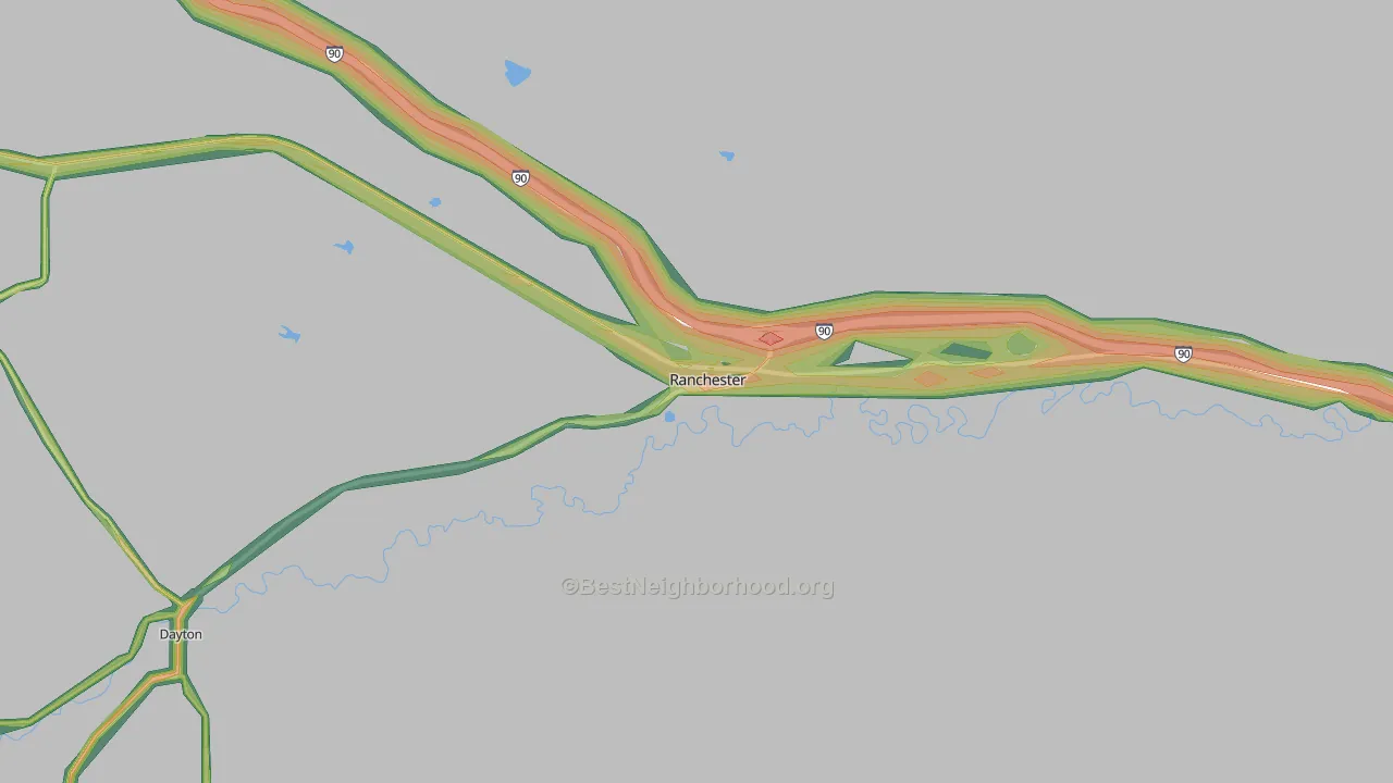 82839, WY Map of Noise Levels in 82839