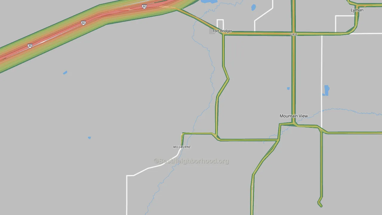 82933, WY Map of Noise Levels in 82933