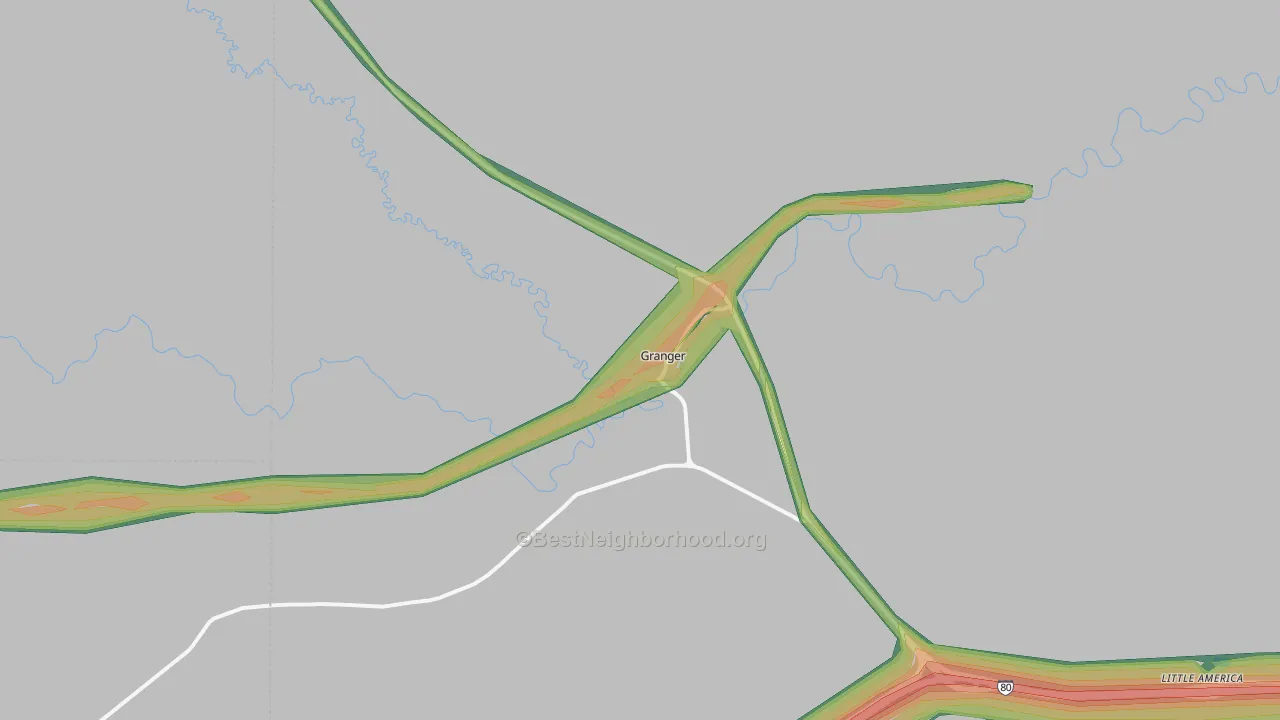 82934, WY Map of Noise Levels in 82934