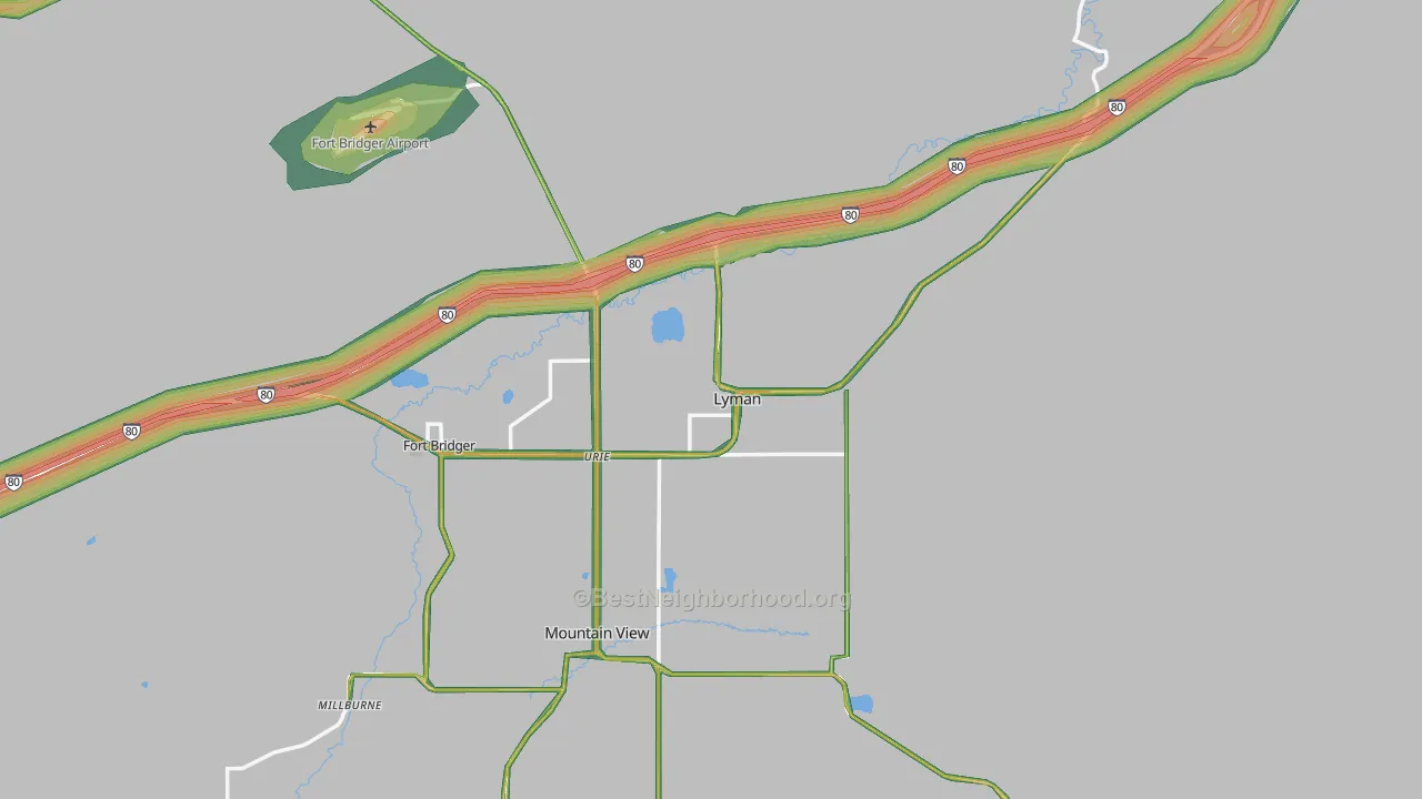 82937, WY Map of Noise Levels in 82937