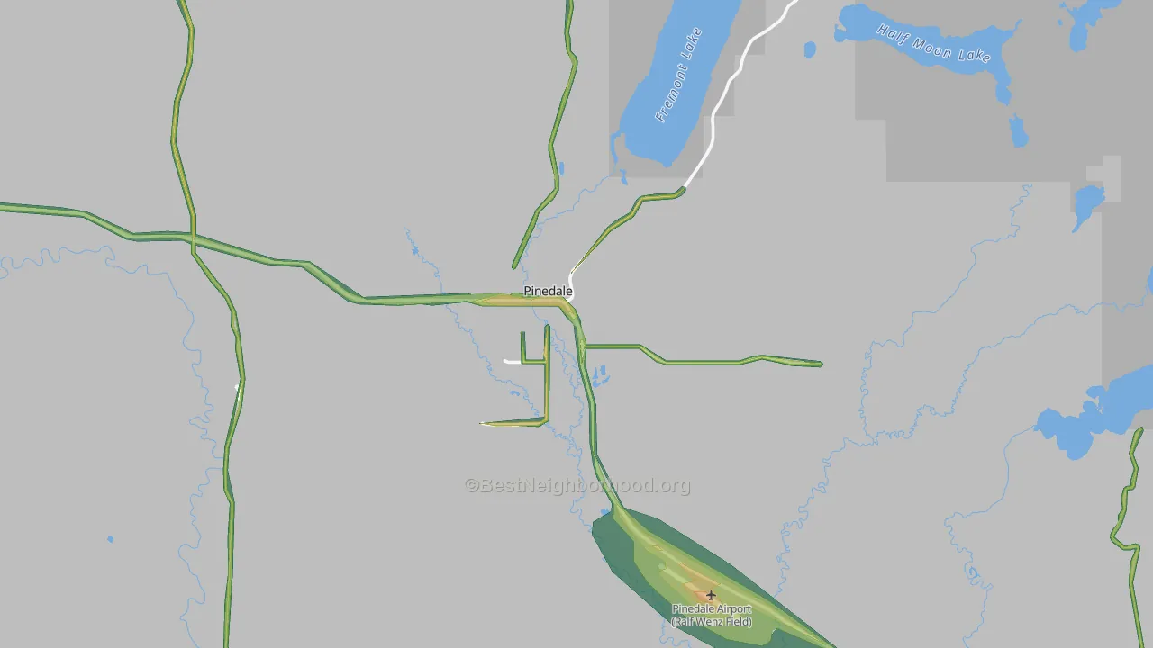82941, WY Map of Noise Levels in 82941