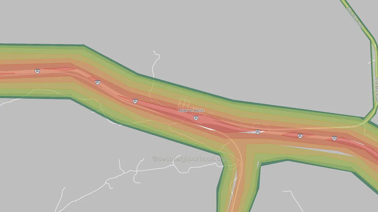82942, WY Map of Noise Levels in 82942