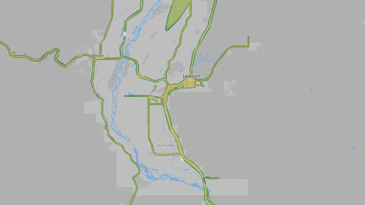 83001, WY Map of Noise Levels in 83001