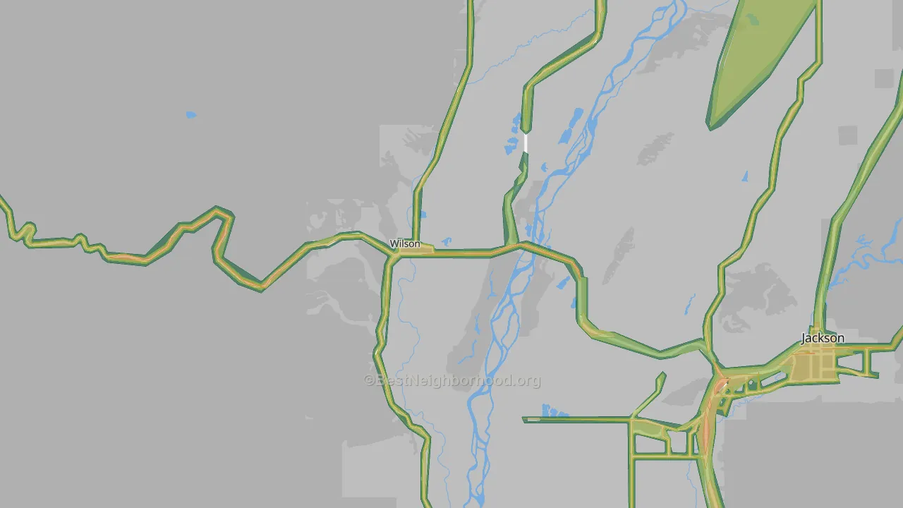 83014, WY Map of Noise Levels in 83014