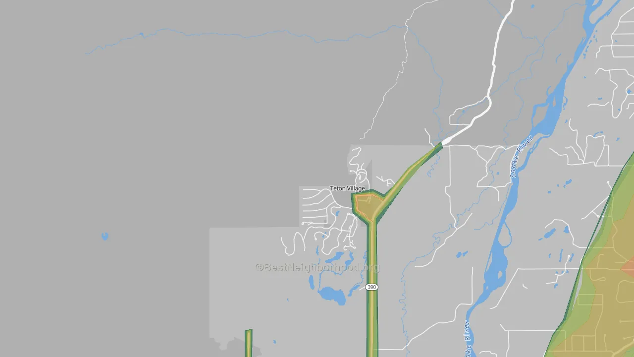83025, WY Map of Noise Levels in 83025