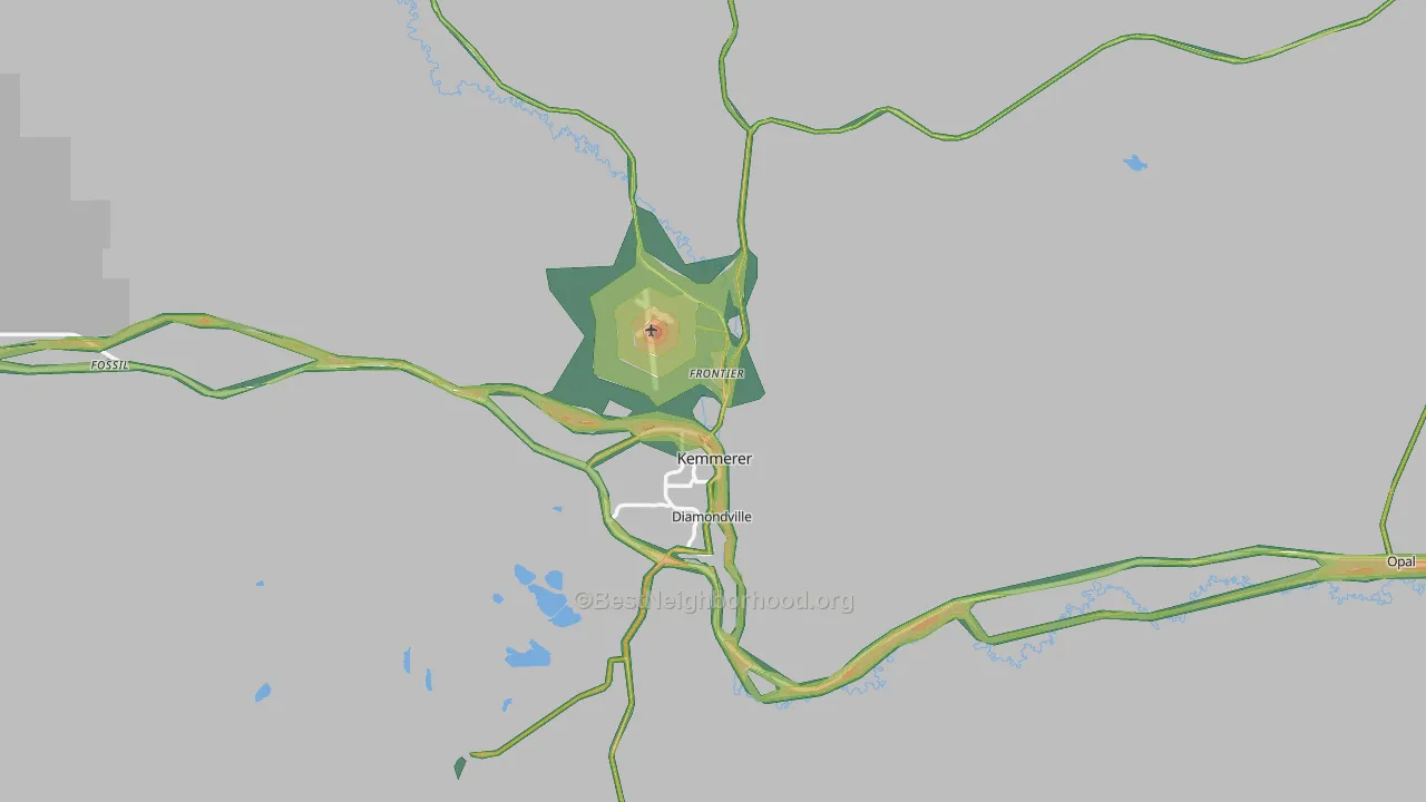 83101, WY Map of Noise Levels in 83101