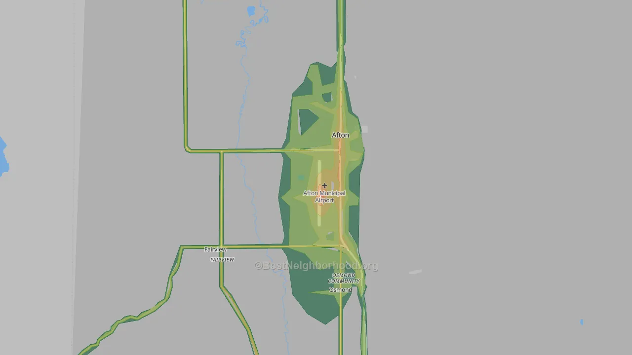 83110, WY Map of Noise Levels in 83110