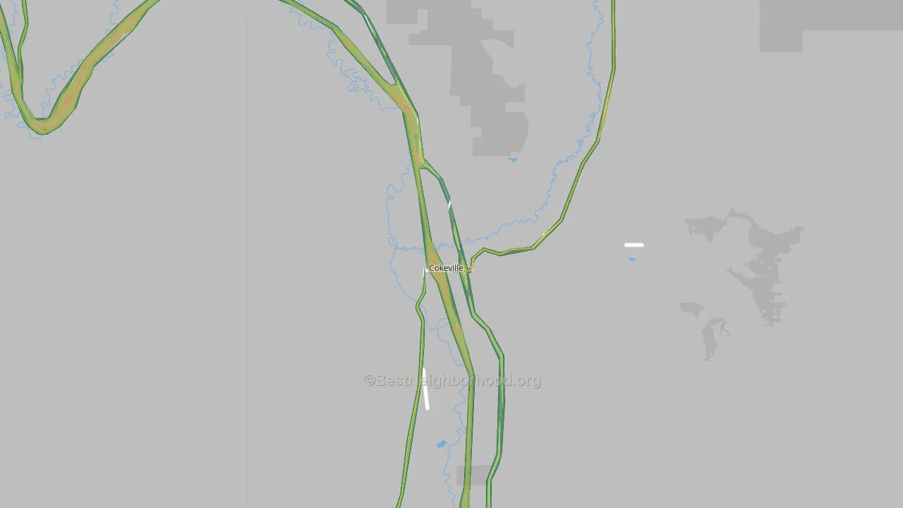 83114, WY Map of Noise Levels in 83114