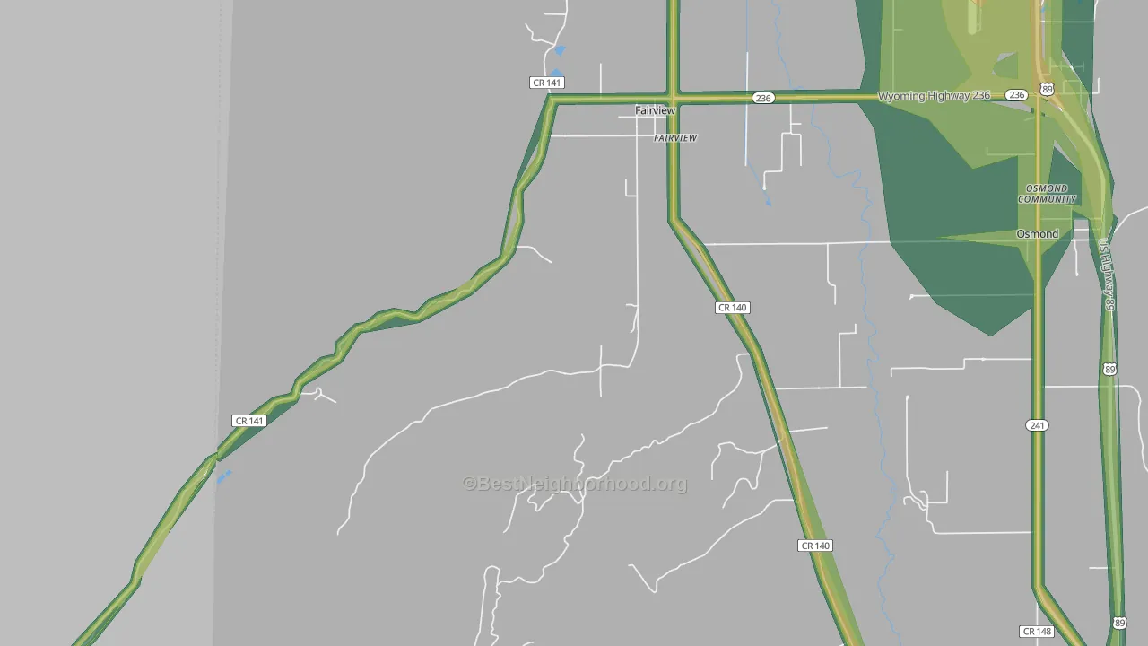 83119, WY Map of Noise Levels in 83119