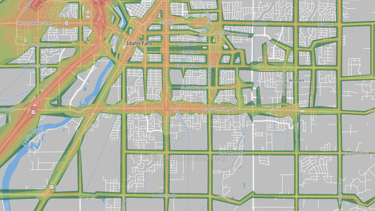 83404, ID Map of Noise Levels in 83404