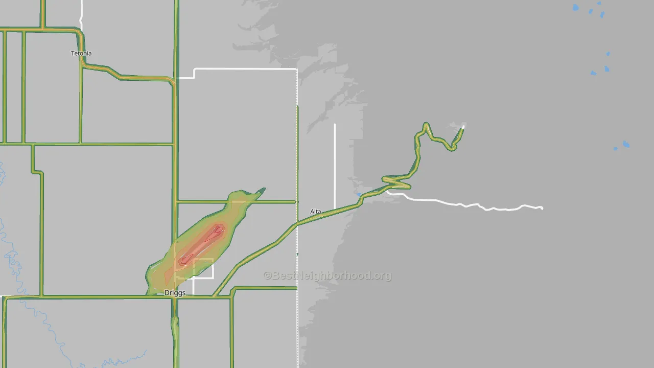 83414, WY Map of Noise Levels in 83414