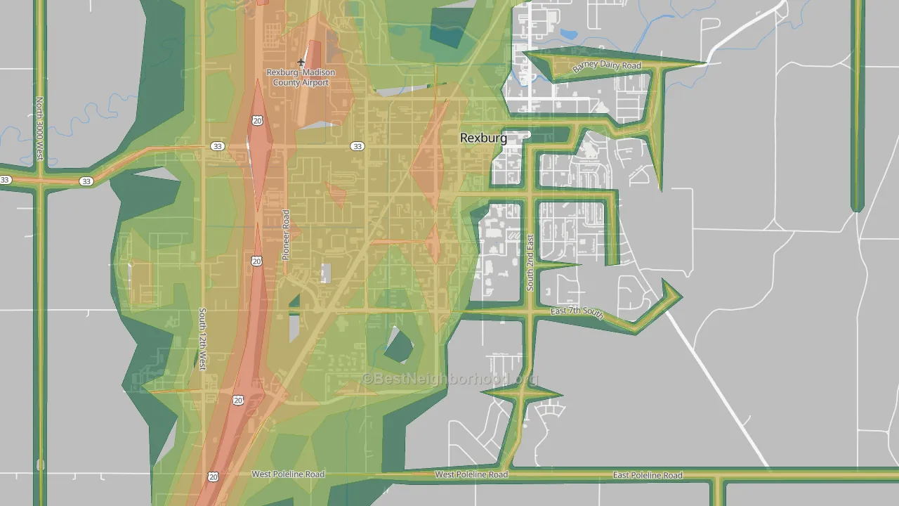 83460, ID Map of Noise Levels in 83460