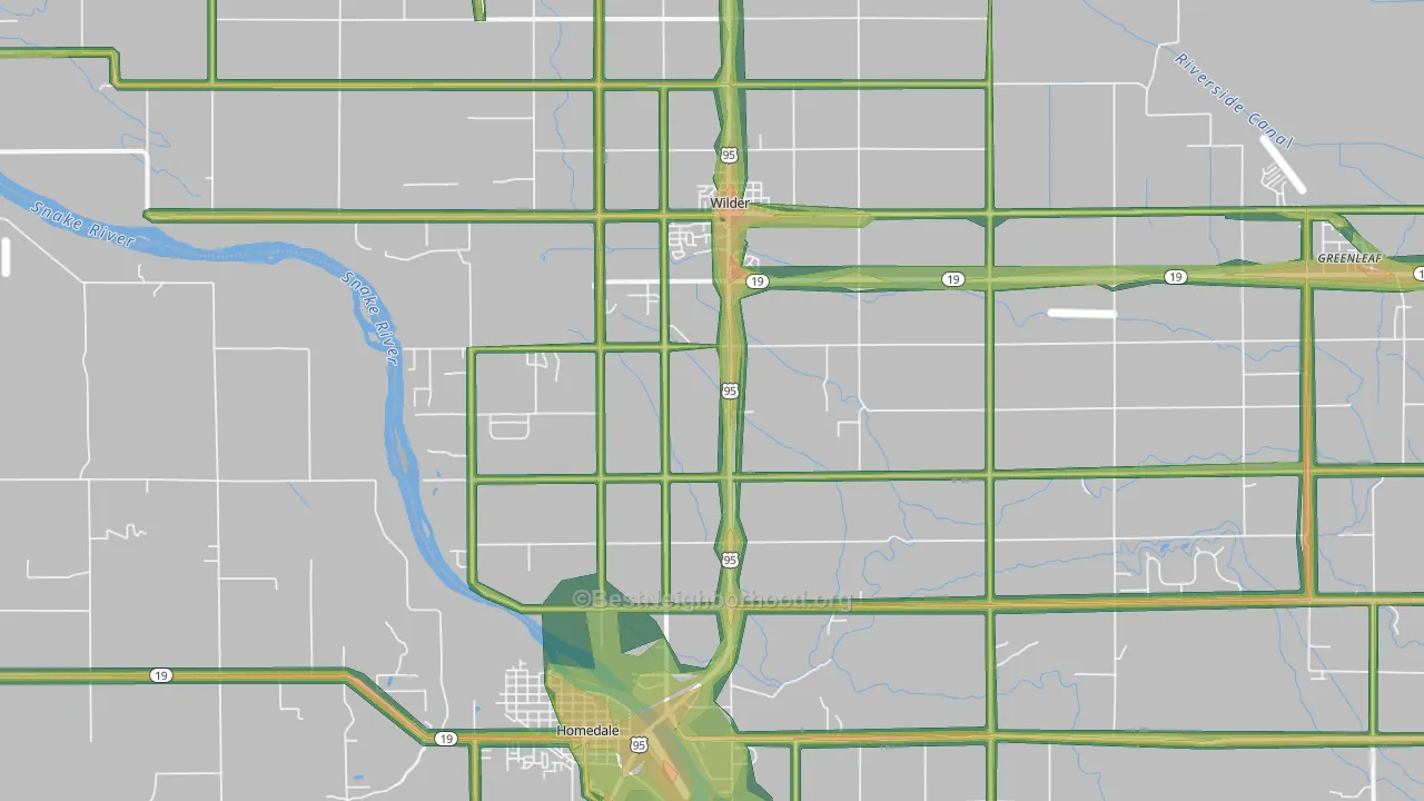 83676, ID Map of Noise Levels in 83676