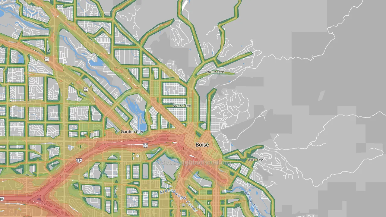 83702, ID Map of Noise Levels in 83702