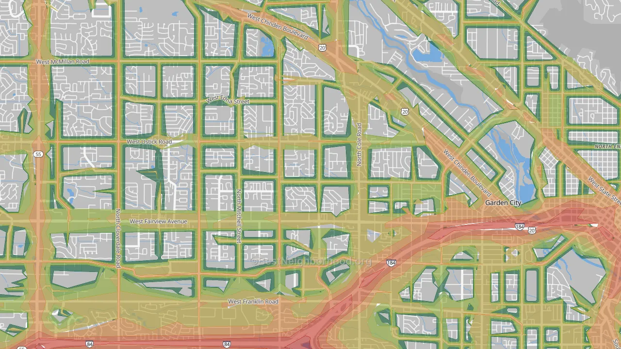 83704, ID Map of Noise Levels in 83704