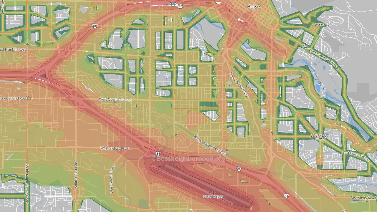 83705, ID Map of Noise Levels in 83705