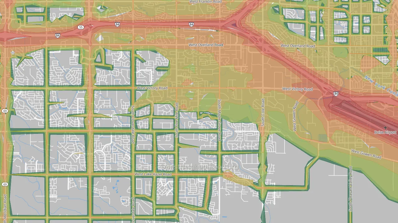 83709, ID Map of Noise Levels in 83709