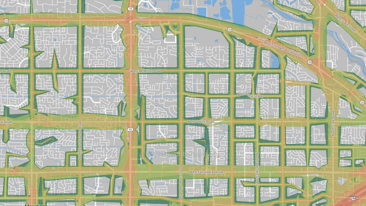 83713, ID Map of Noise Levels in 83713