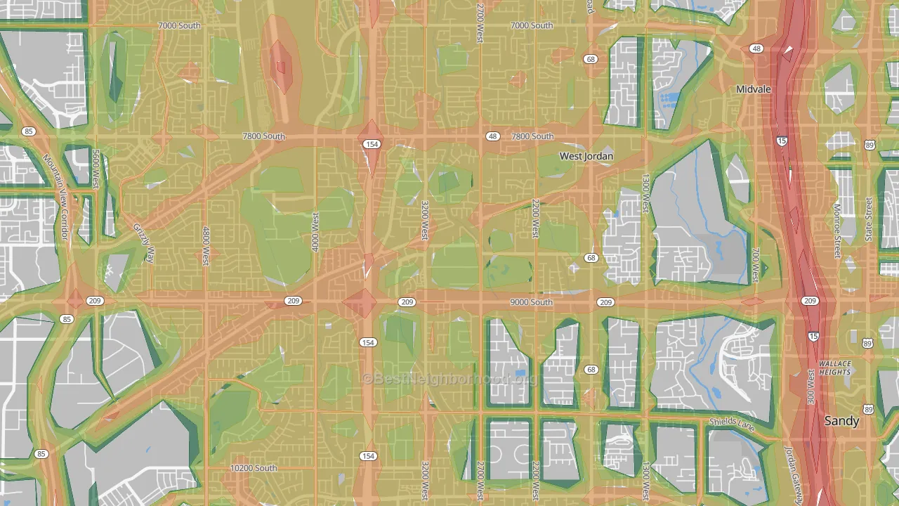 84088, UT Map of Noise Levels in 84088