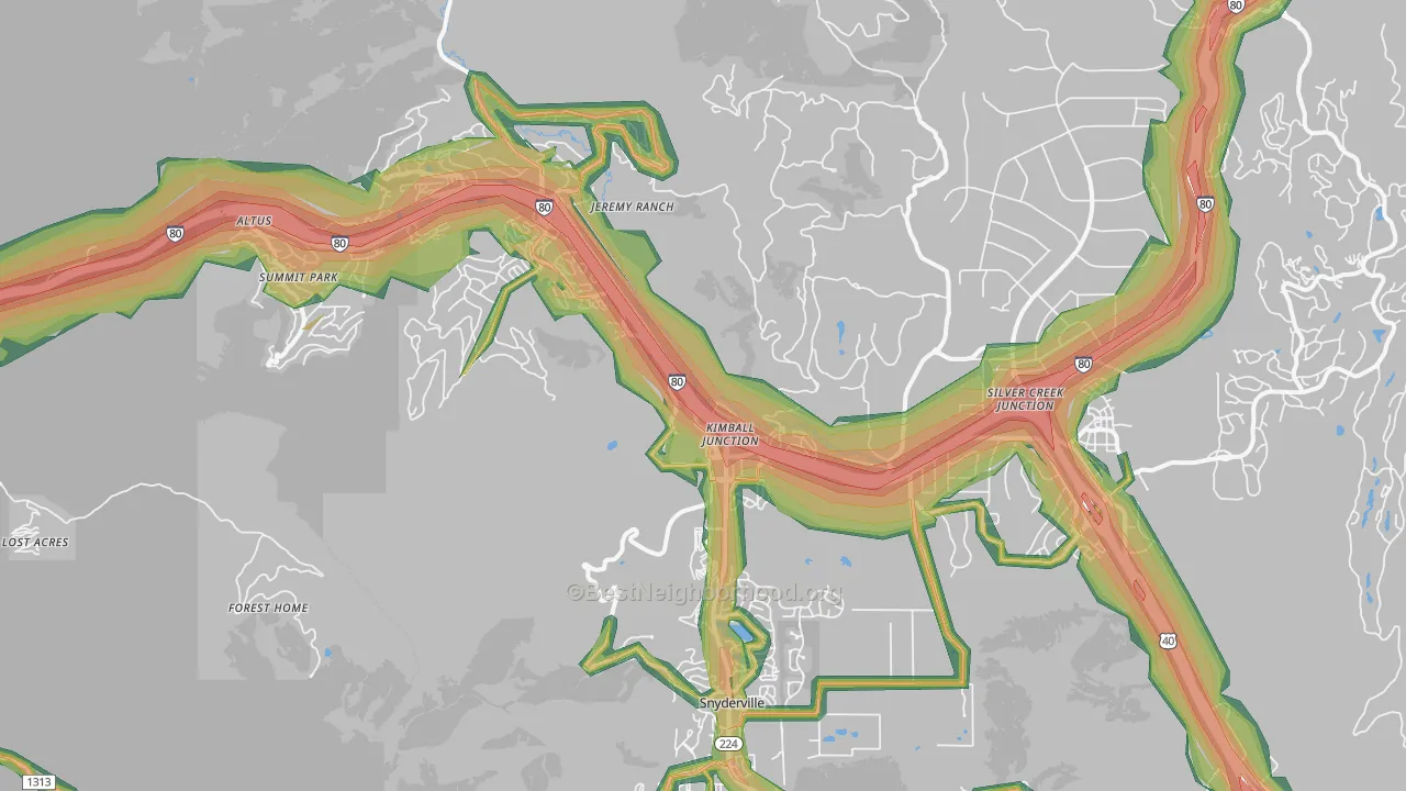 84098, UT Map of Noise Levels in 84098