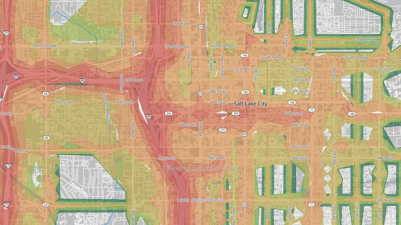 84101, UT Map of Noise Levels in 84101