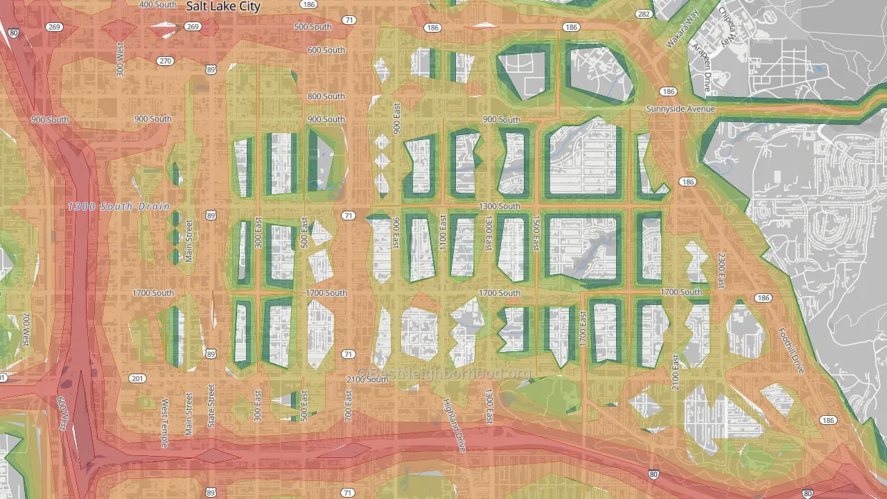 84105, UT Map of Noise Levels in 84105