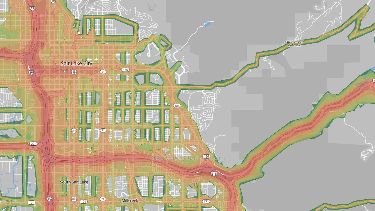 84108, UT Map of Noise Levels in 84108