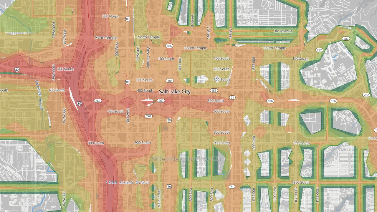 84111, UT Map of Noise Levels in 84111