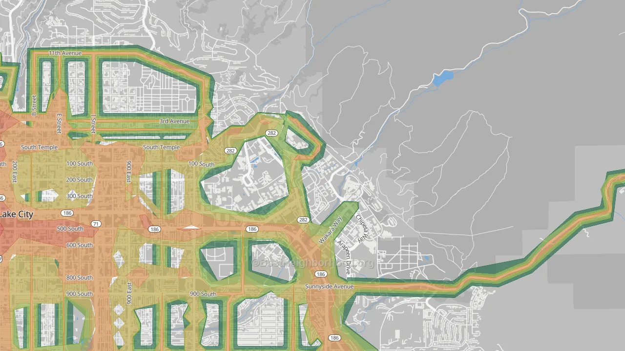 84112, UT Map of Noise Levels in 84112