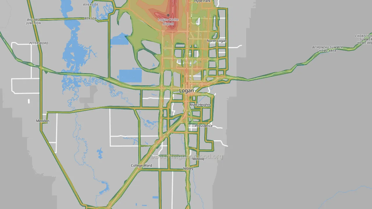 84321, UT Map of Noise Levels in 84321