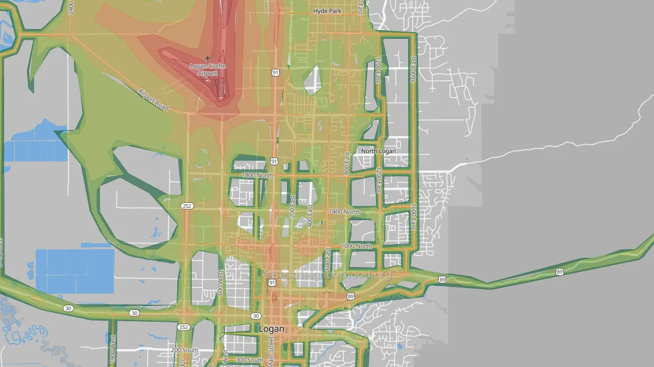 84341, UT Map of Noise Levels in 84341
