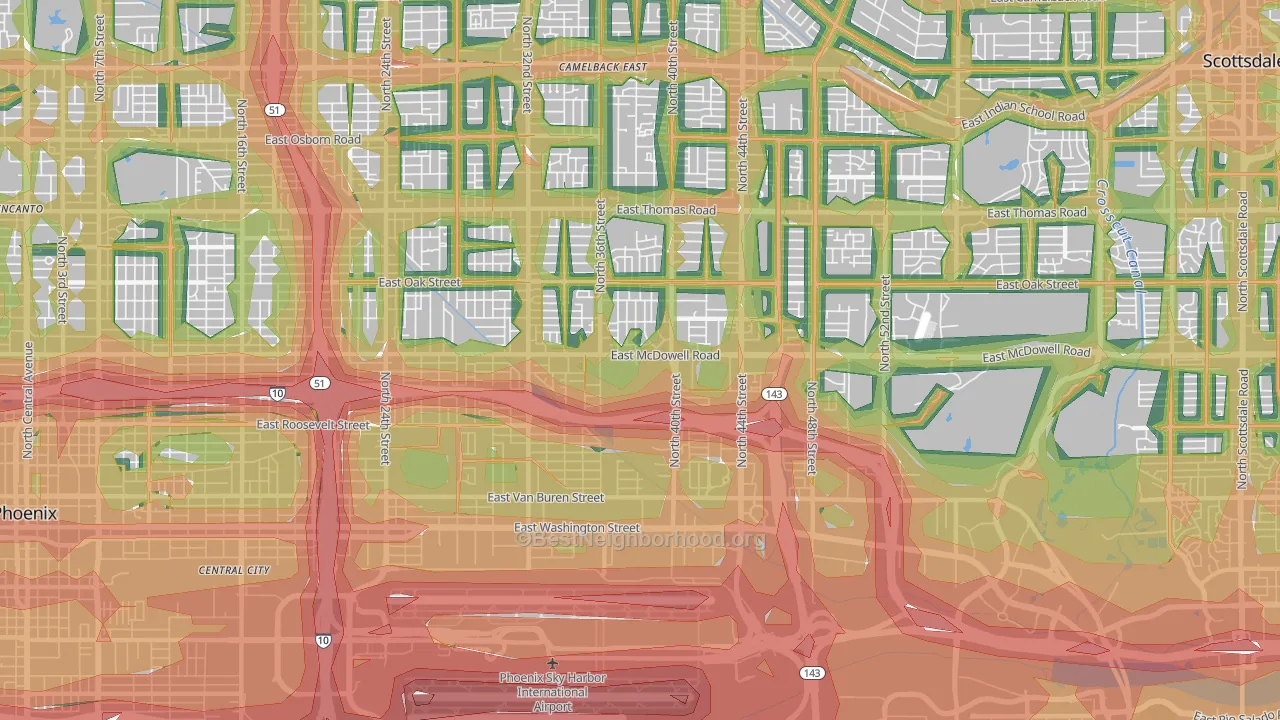 85008, AZ Map of Noise Levels in 85008