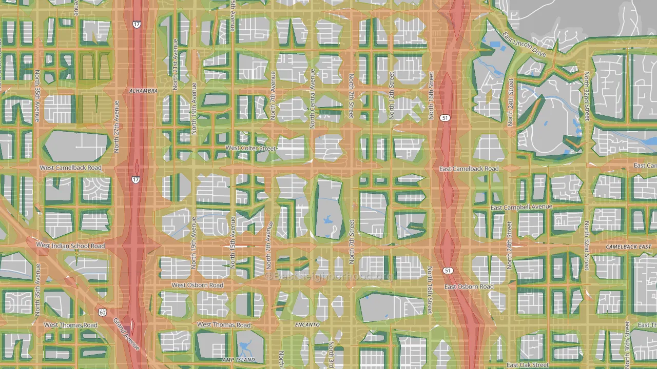 85012, AZ Map of Noise Levels in 85012
