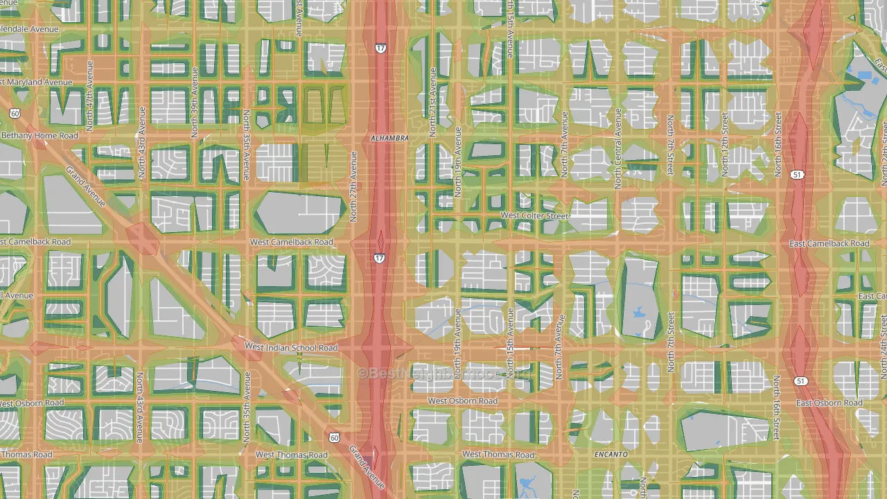 85015, AZ Map of Noise Levels in 85015