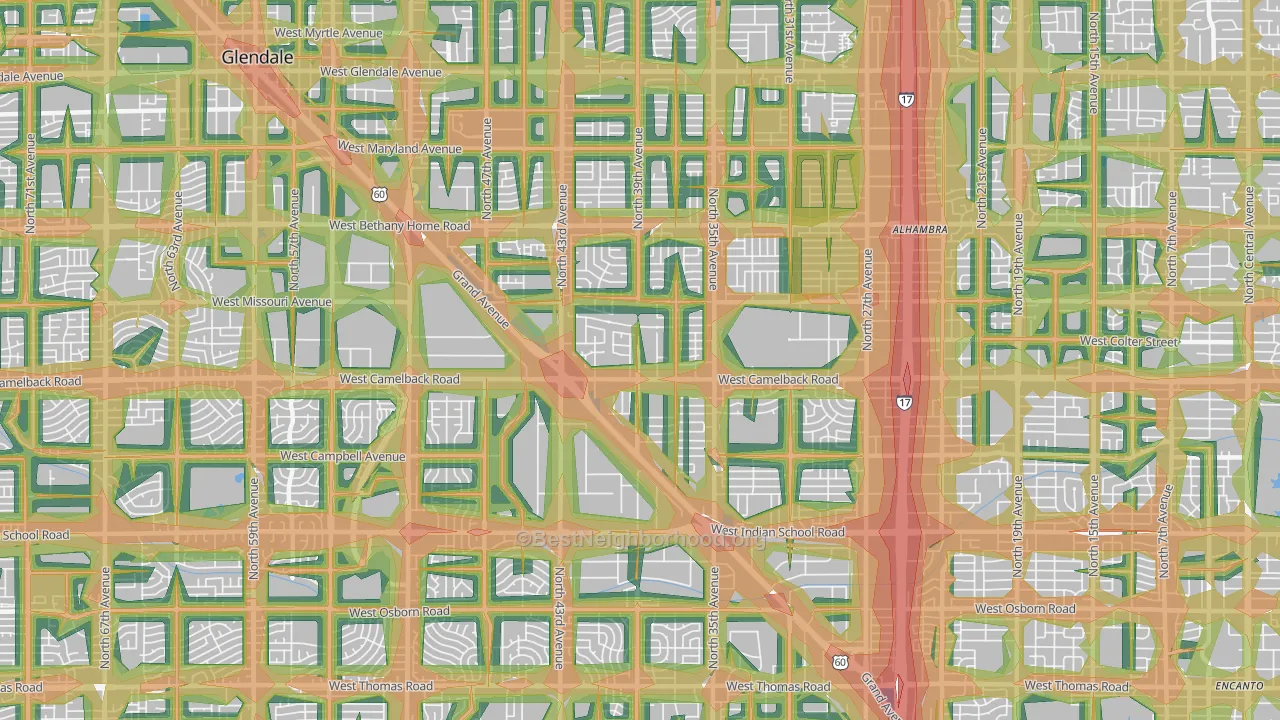 85019, AZ Map of Noise Levels in 85019