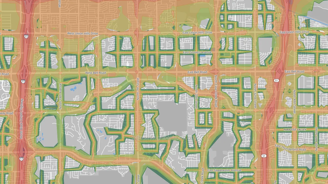 85022, AZ Map of Noise Levels in 85022