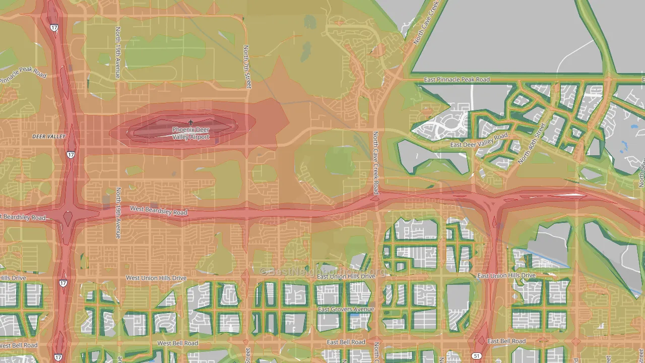 85024, AZ Map of Noise Levels in 85024