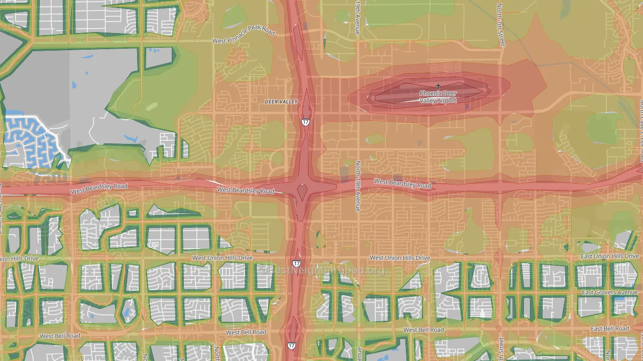 85027, AZ Map of Noise Levels in 85027