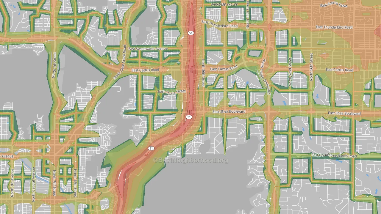 85028, AZ Map of Noise Levels in 85028