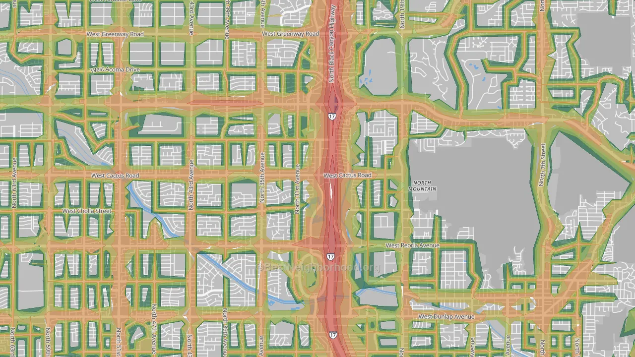 85029, AZ Map of Noise Levels in 85029
