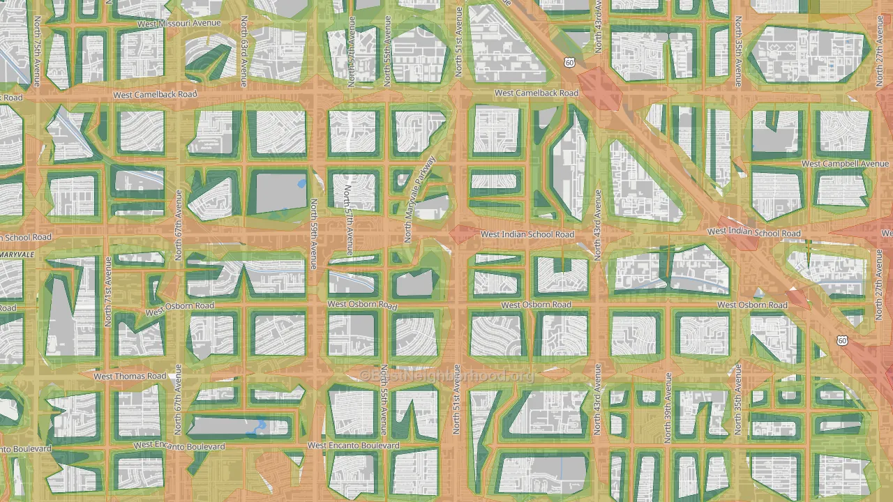 85031, AZ Map of Noise Levels in 85031