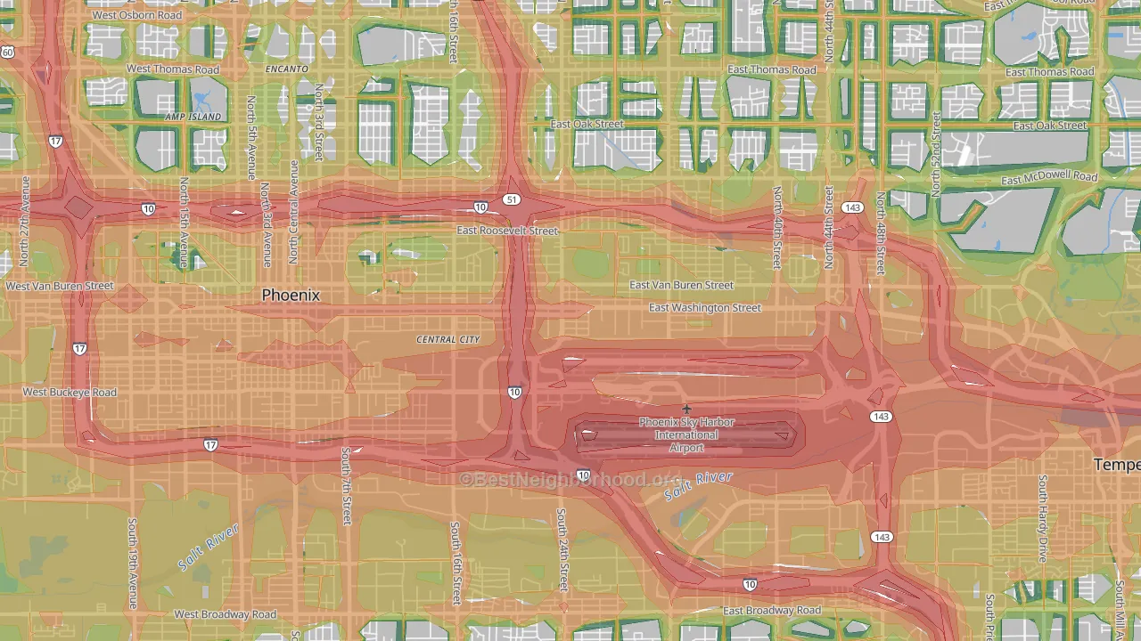 85034, AZ Map of Noise Levels in 85034