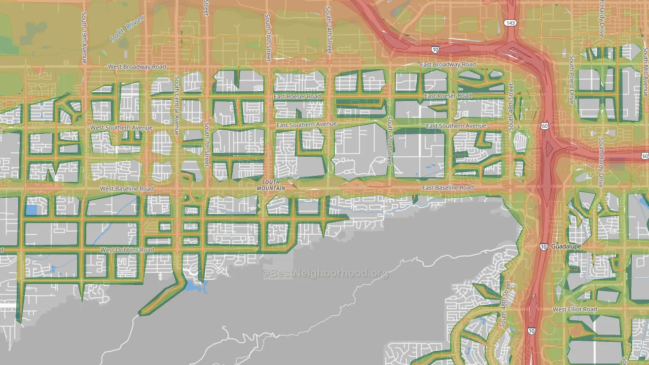 85042, AZ Map of Noise Levels in 85042