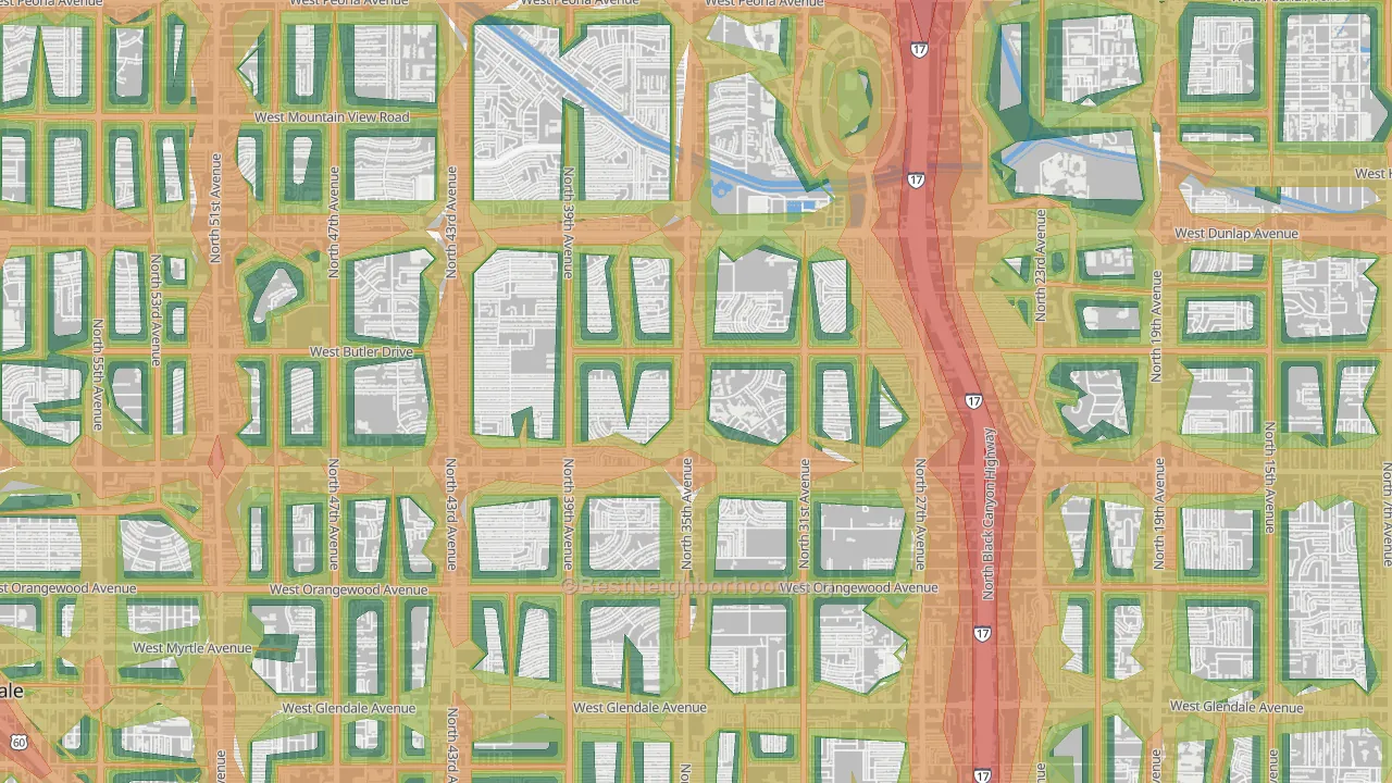 85051, AZ Map of Noise Levels in 85051