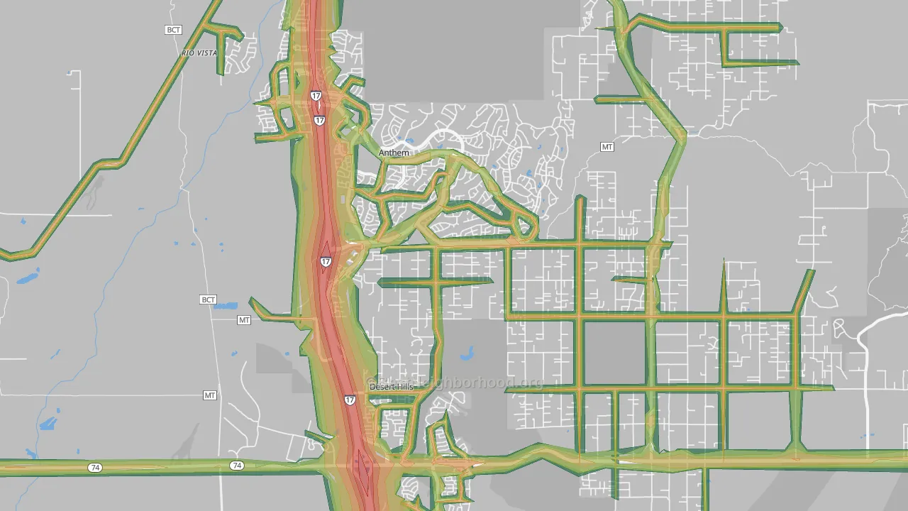 85086, AZ Map of Noise Levels in 85086