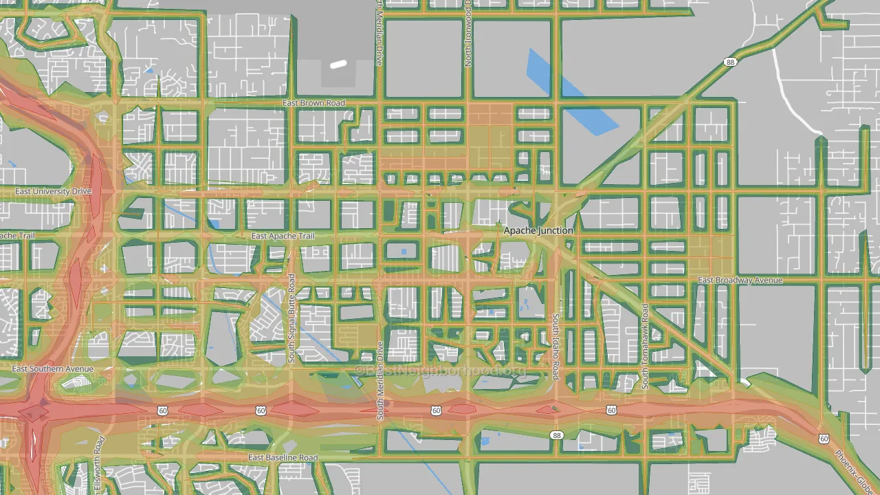 85120, AZ Map of Noise Levels in 85120