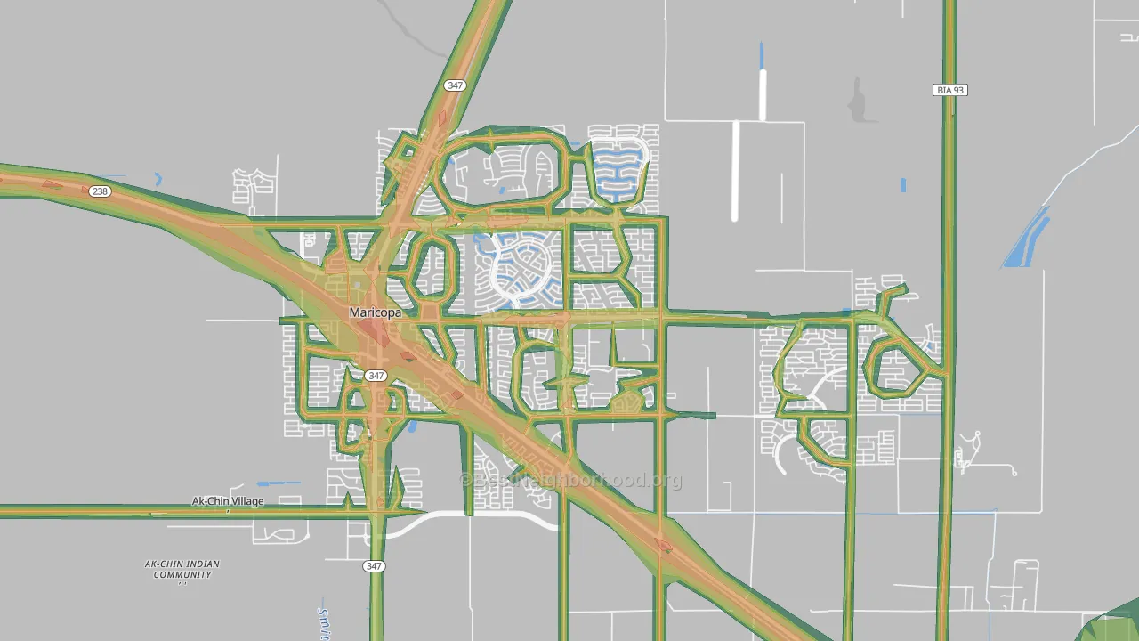 85138, AZ Map of Noise Levels in 85138