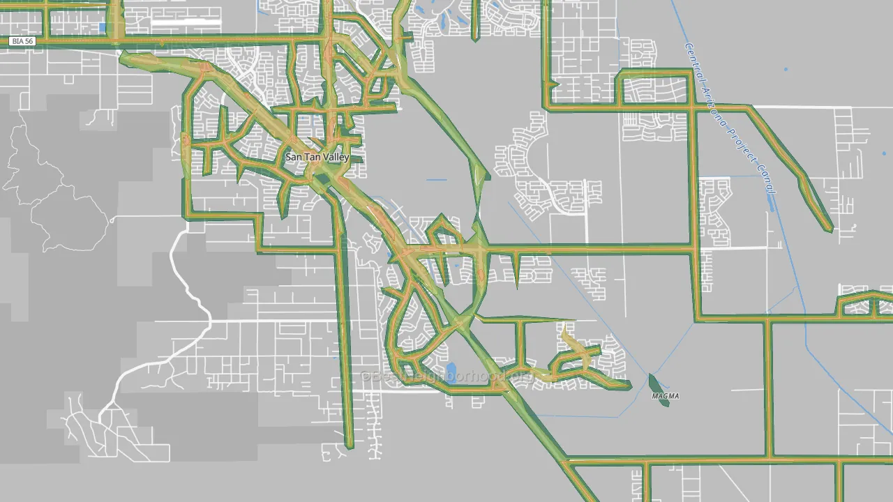 85143, AZ Map of Noise Levels in 85143