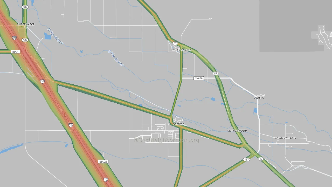 85147, AZ Map of Noise Levels in 85147